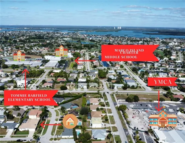 Aerial map of property and surrounding area