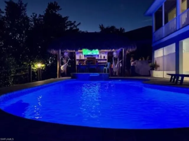 Night view of pool/spa