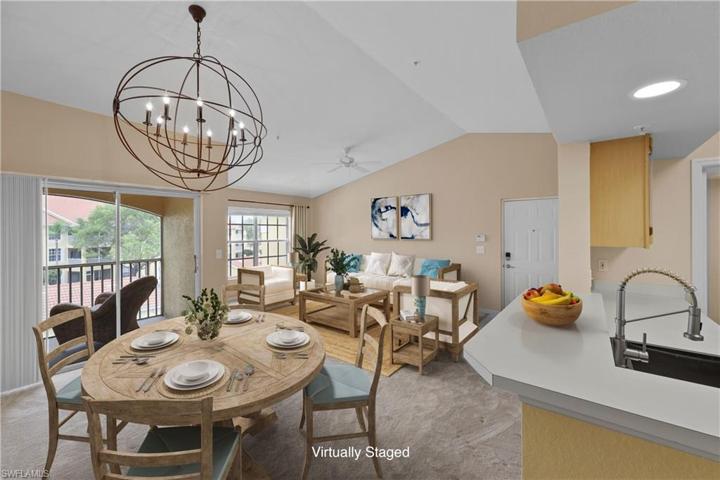 Dining and living - virtually staged
