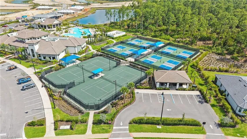 Bird's eye view of a nearby body of water