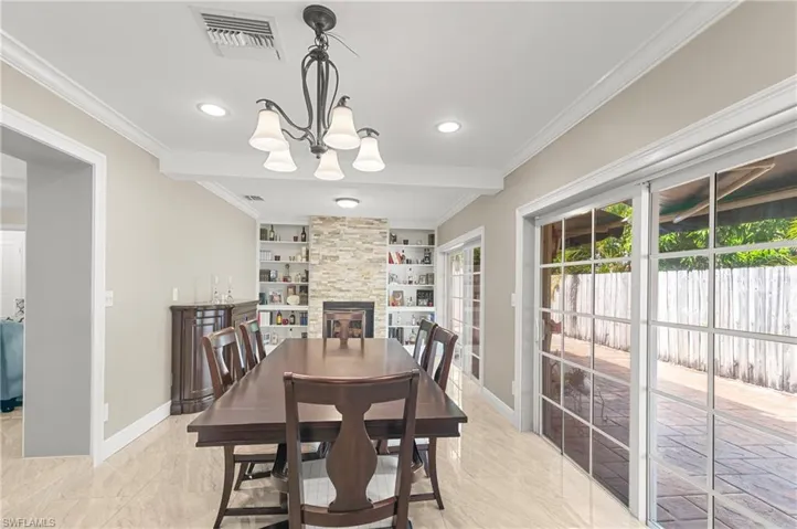 Grand Dining Room with Fireplace