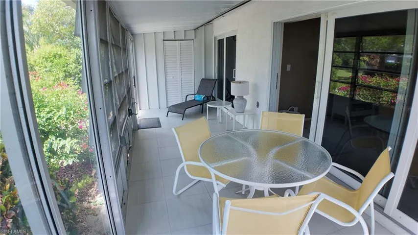 The lanai goes the entire length of the home.