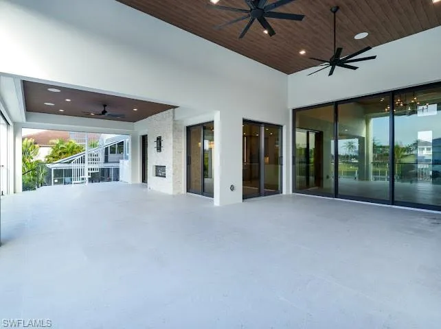 View of patio / terrace featuring ceiling fan