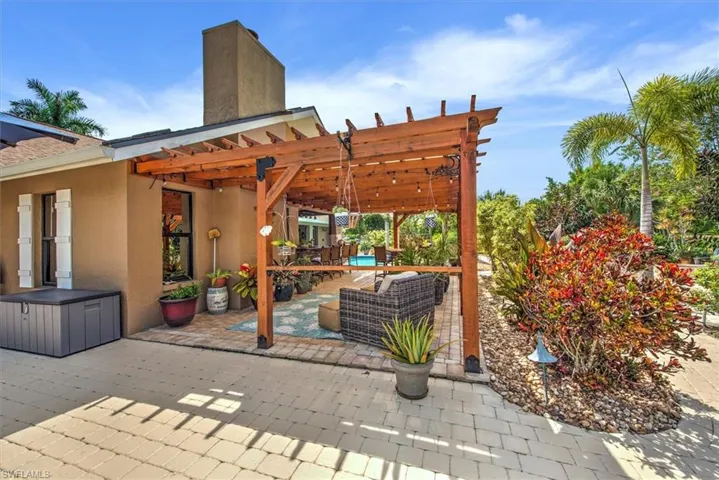 View of patio with a pergola
