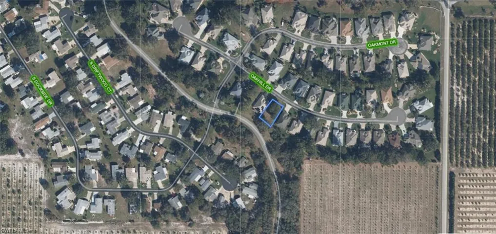Aerial Map. Highlighting the property's boundaries and surrounding street network