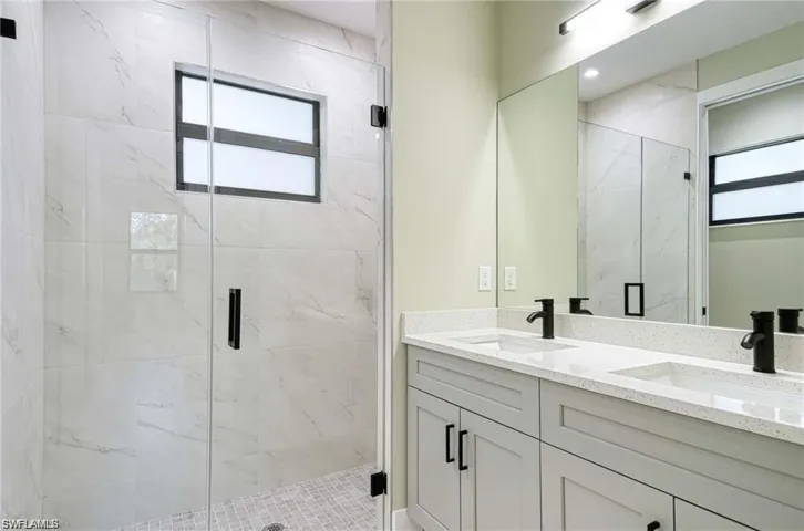 Master Bathroom with walk-in closets in the Guest House