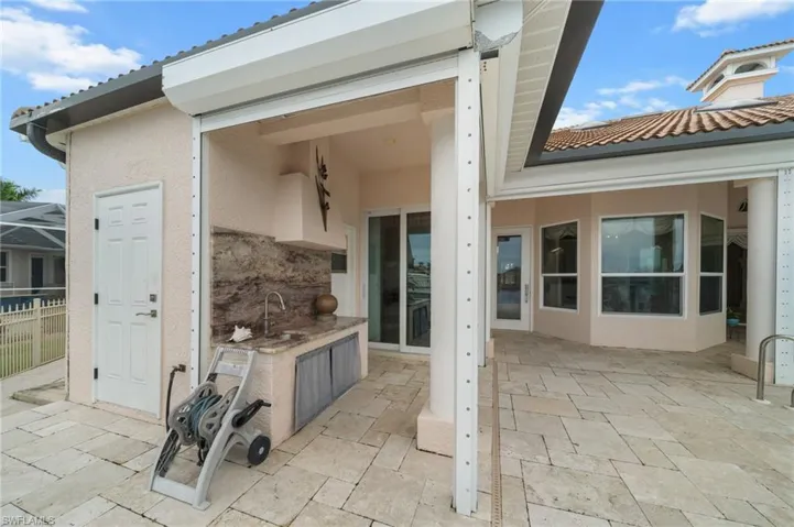 View of patio featuring a sink