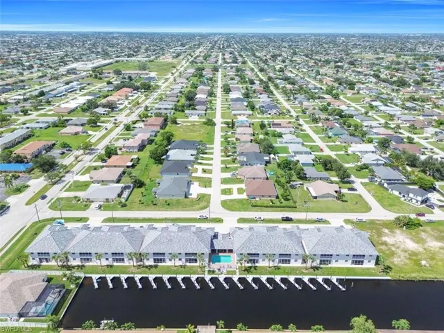 Aerial view of residential area