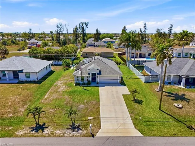 Aerial perspective of suburban area