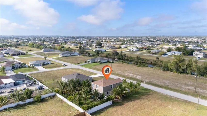 Aerial view of residential area