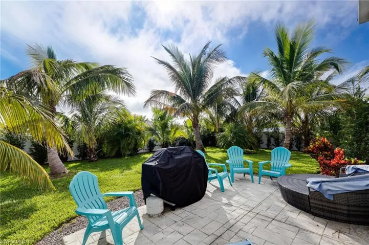 View of patio with area for grilling