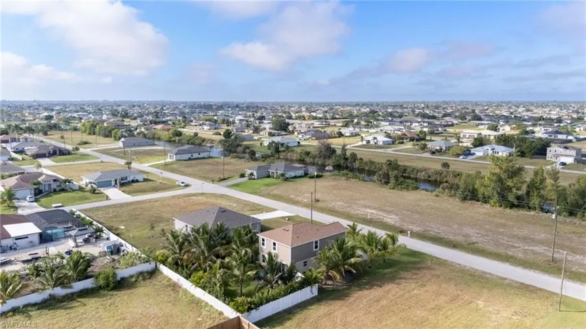 Aerial perspective of suburban area