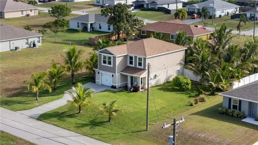 Aerial view of residential area