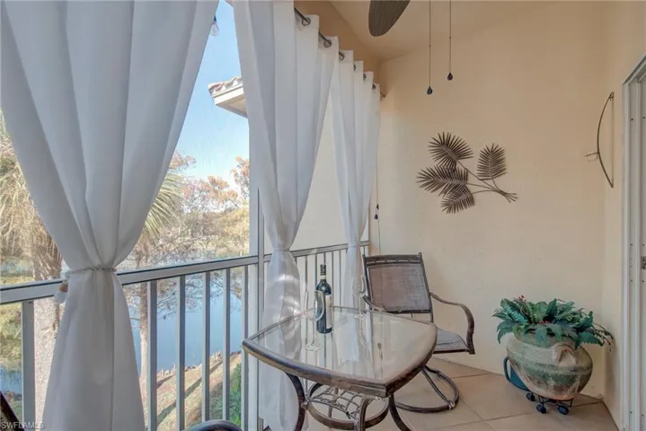 Balcony with a water view