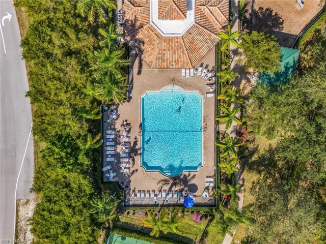Bird's eye view of a pool