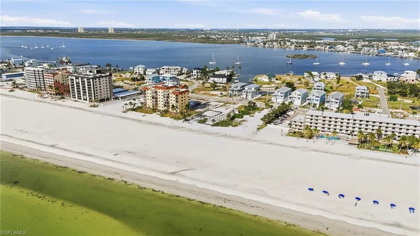 Drone / aerial view of unending shoreline