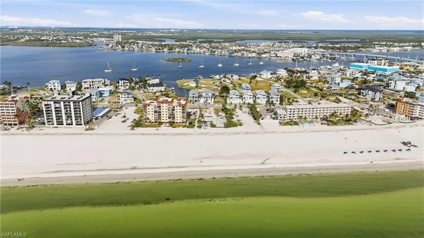 Aerial view of expansive coastline