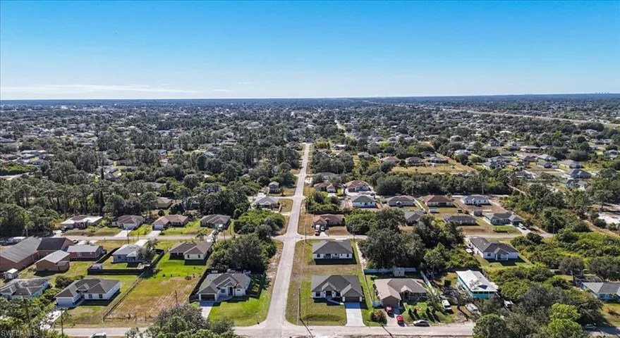 Aerial view of residential area