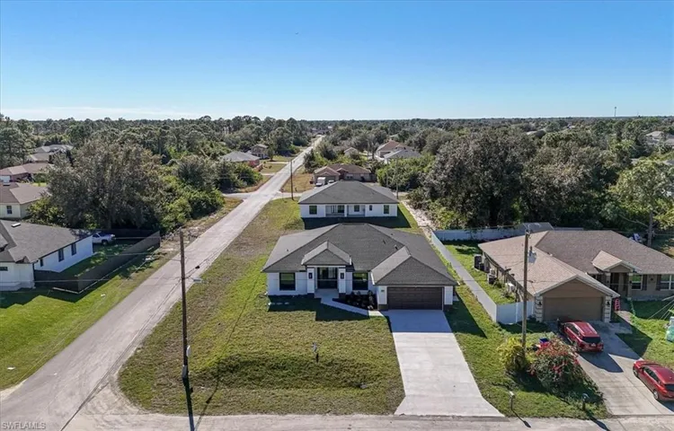 Aerial perspective of suburban area