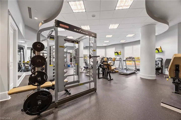 Gym with a drop ceiling