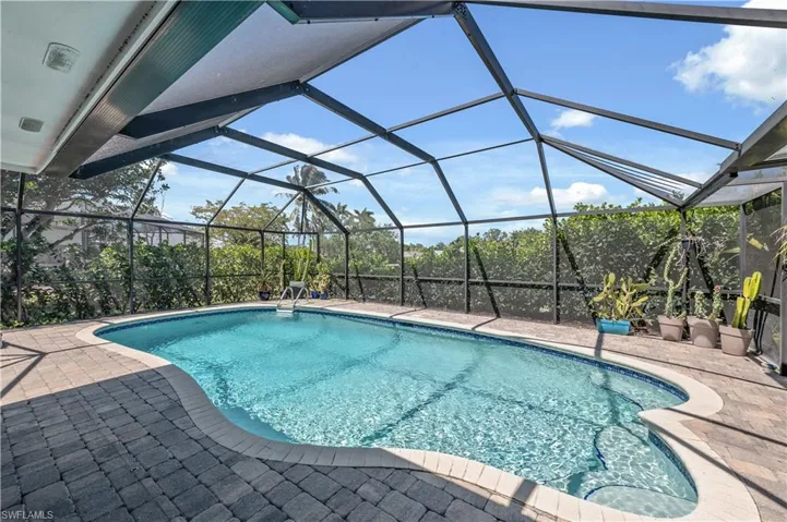 Pool with a patio area and screenenclosure