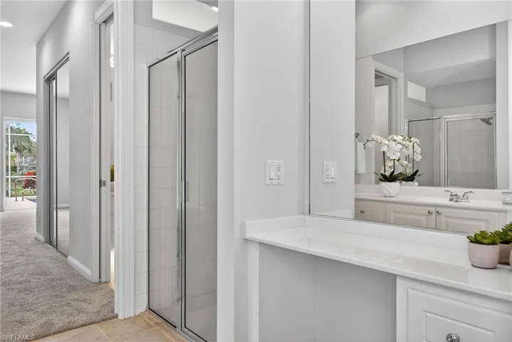 Owner's Suite-Bathroom Walk-In Shower and Makeup Vanity