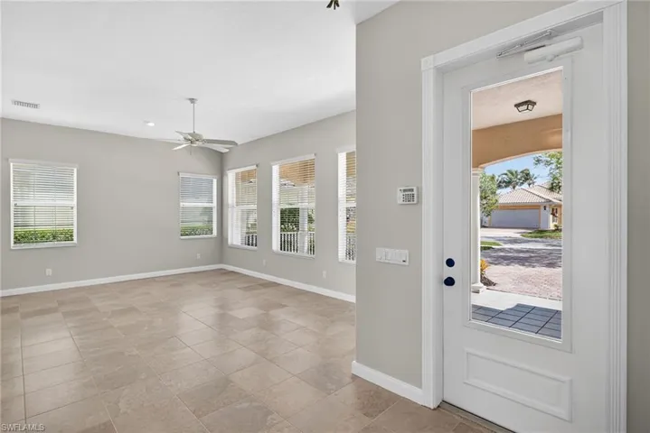 Front Door Entry and Large Living Room