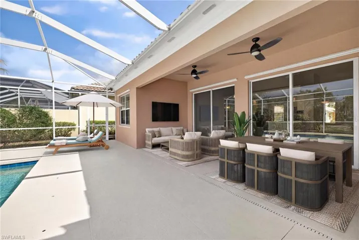 Virtually Staged Lanai and Pool Area