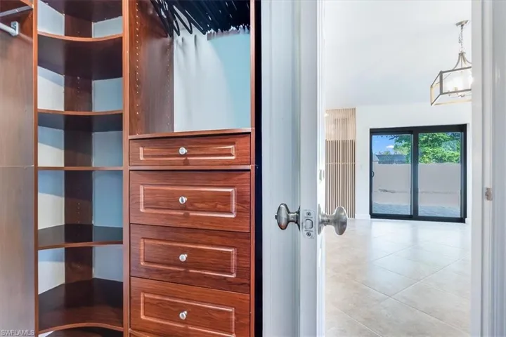 Ample storage with built in cabinetry