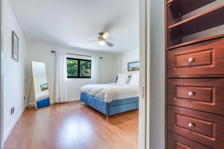 Walk-in closet in master bedroom