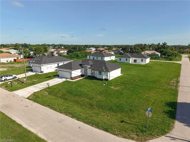 Aerial view of residential area
