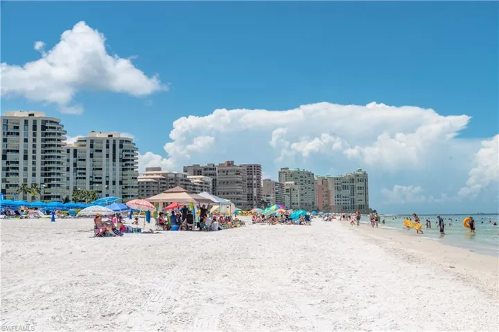 Property view of water with a beach view