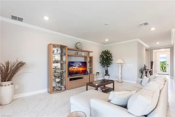 Rectangular Tile Floors ~Crown Molding ~ 5 in. Baseboards Recessed Lighting