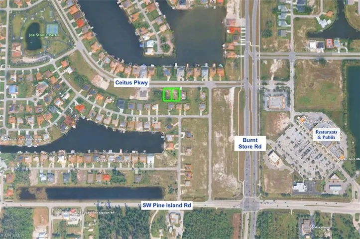 Aerial view of property's location