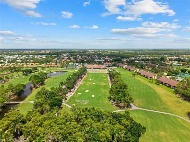 Aerial view of driving range