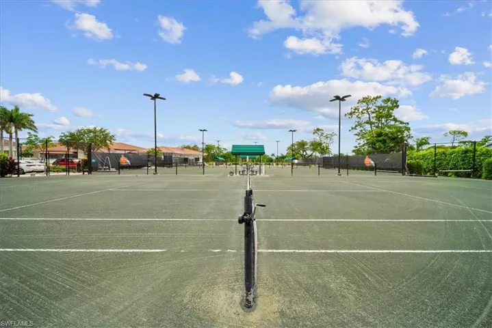 View of tennis court