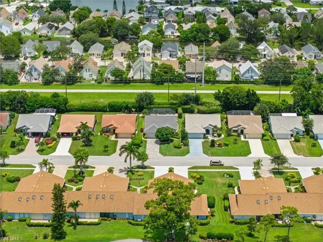 Aerial view of residential area
