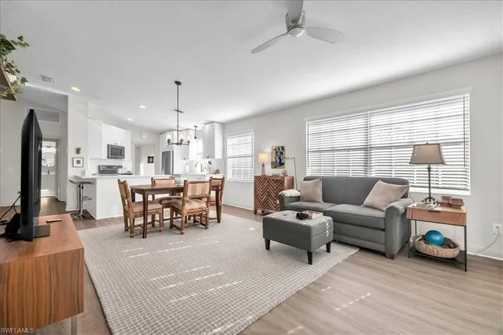 Open den area next to dining area.
