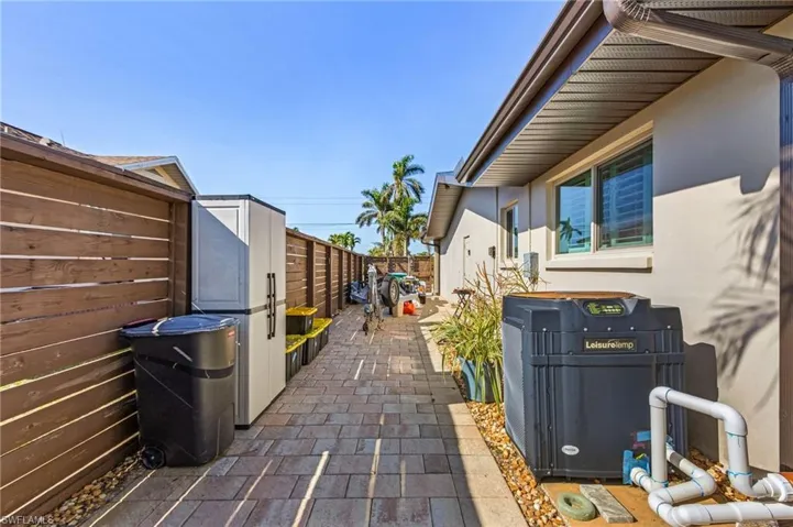 View of property exterior with a patio