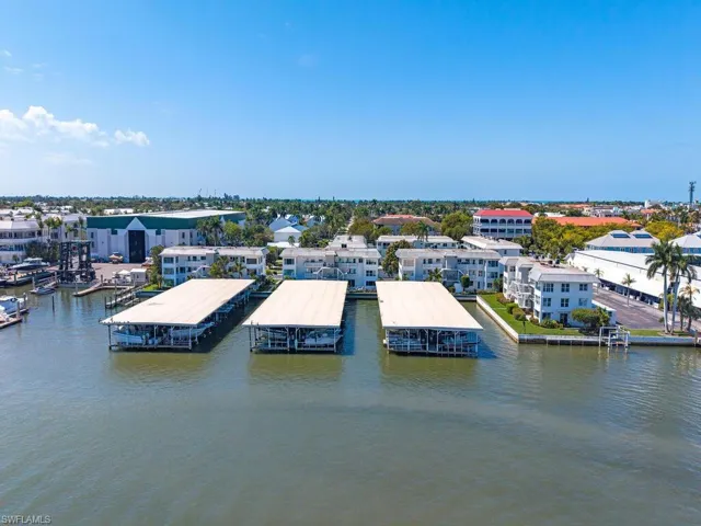 Aerial view of a nearby body of water