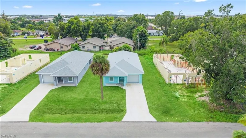 Aerial perspective of suburban area