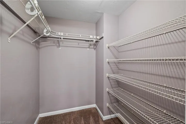 Walk in closet featuring carpet flooring