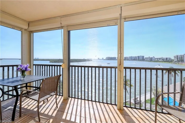 Sunroom / solarium featuring a water view