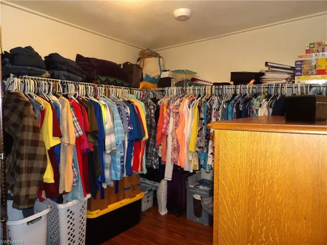Walk in closet with Laminate flooring