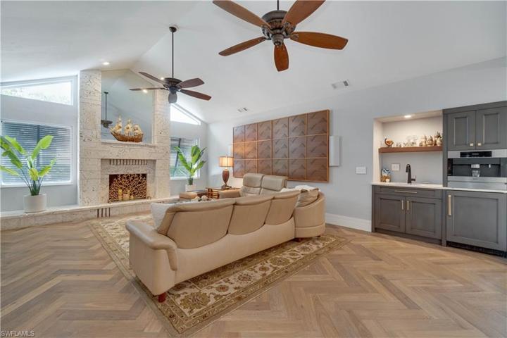 coffee station and wet bar area.