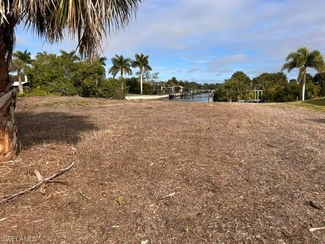 View of yard featuring a water view and view of wooded area
