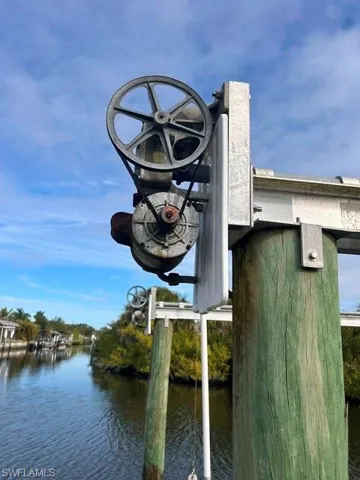 Boat Lift at Dock with electric in place