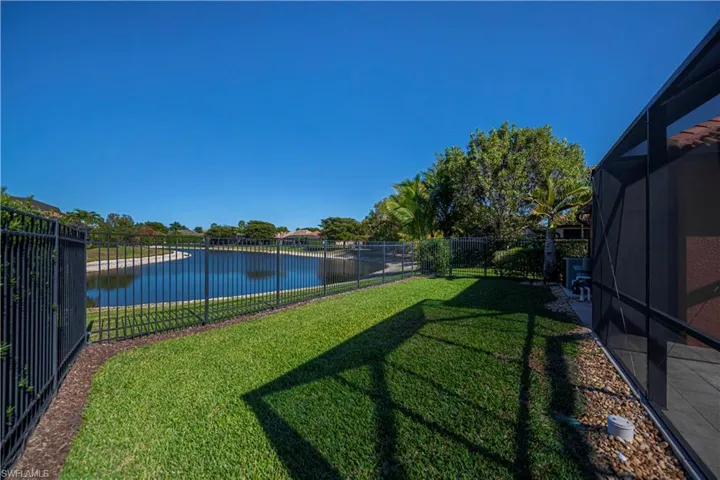 looking at back yard from the left side of the house