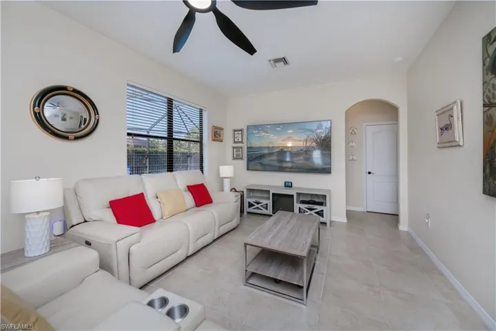 family room and entry to guest bedroom and pool bath