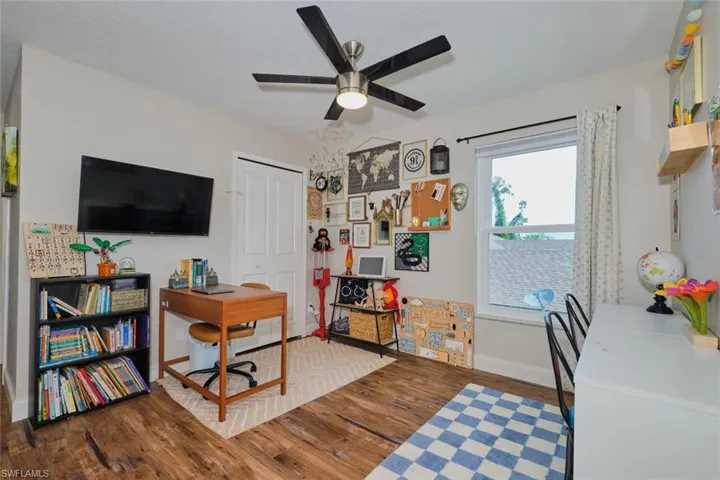 has closet and with addition of wall can be 4th bedroom